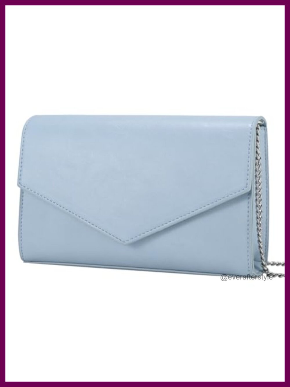 PU Faux Leather Clutch Crossbody Envelope Evening Bag with Silver Hardware